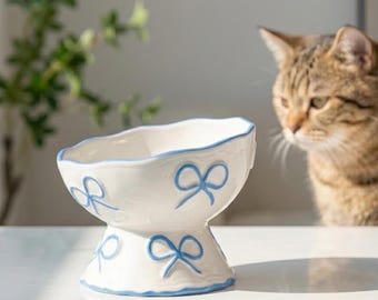 Erhöhter Keramik Fressnapf: Ergonomischer Fressnapf für Katzen und kleine Hunde