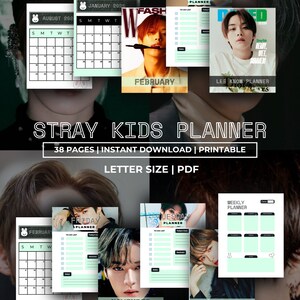 Stray Kids Lee Wissen Themed Printable Tagesplaner | Skz Sofortiger Download K-Pop Täglicher Tracker | Stay Kalender Seiten zum Drucken Lee Minho