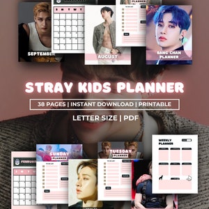 Stray Kids Bang Chan thematischer druckbarer Tagesplaner | Sofortiger Download K-Pop Täglicher Tracker | Kalenderseiten zum Drucken | Chris Bang
