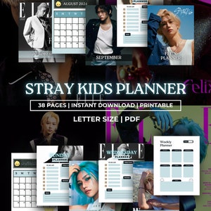 Stray Kids Felix Themed Druckbarer Tagesplaner | Sofortiger Download K-Pop Täglicher Tracker | Kalenderseiten zum Drucken | Lee Yongbok
