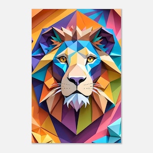 Cubism_Lion, Wall Decor, Print Art, Animal Portrait, Abstract & Geometric, Lion, Animal Print