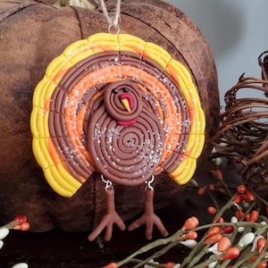 Handmade Cute Thanksgiving Turkey Ornament, Handmade Fall Decorations