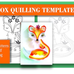 modello di volpe per quilling, modello quilling, modello per quilling su carta, design per quilling su carta, design digitale,