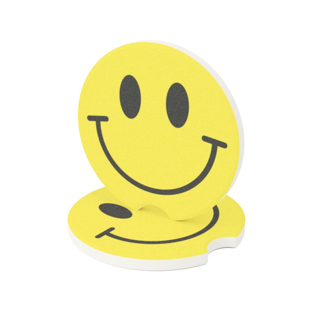 Smiley Face Soapstone Car Coaster, Fun Car Accessories, Happy Gift for ...