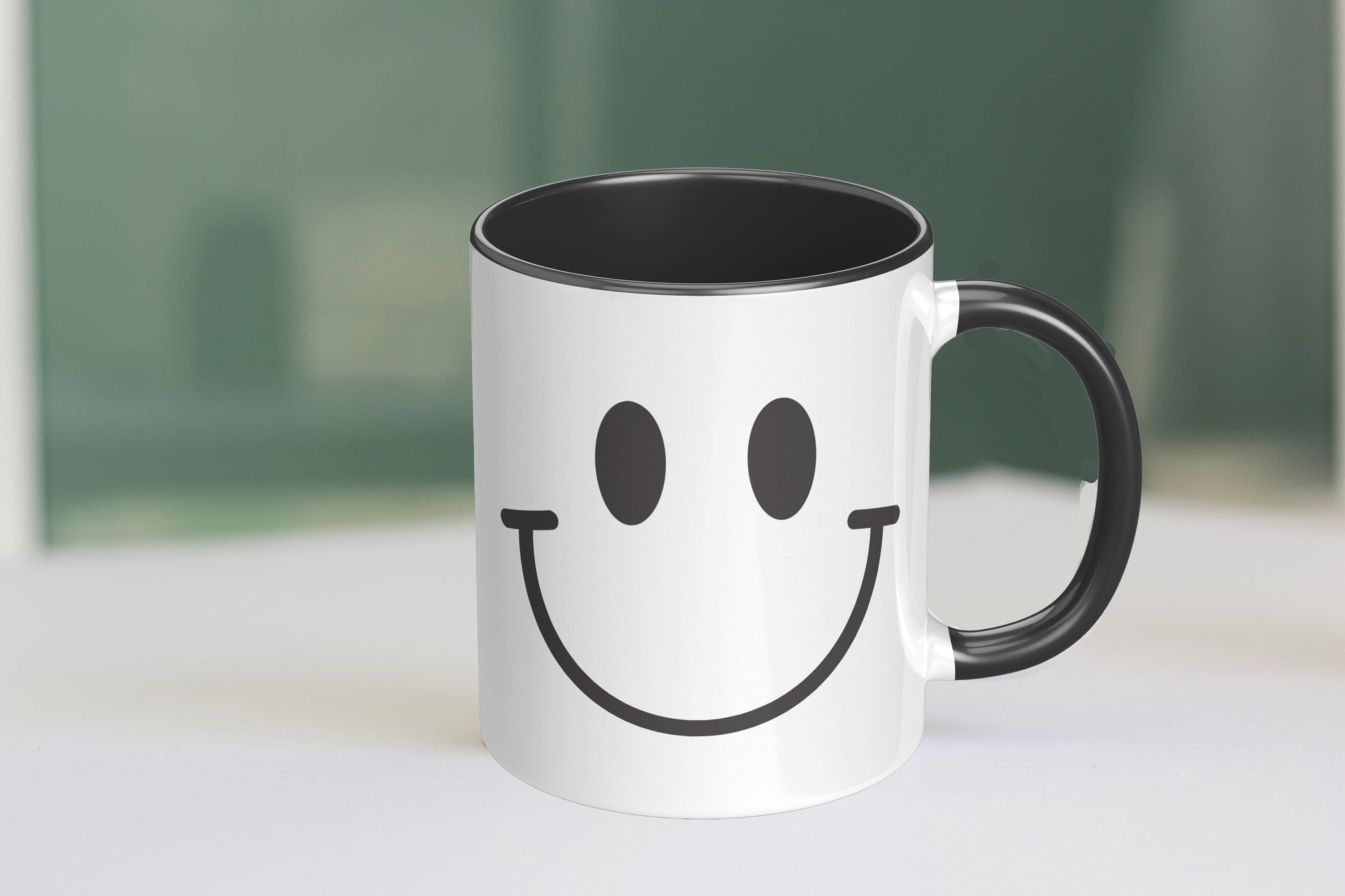 Smiley Face Mug | Happy Face Ceramic Coffee Cup | Unique Gift for Friend | Funny Face Expression | Smile Face