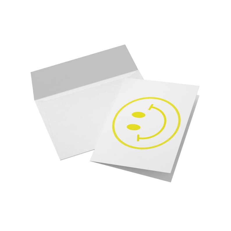 Smiley Face Note Card Set | Blank Greeting Card | Happy Face Card Set ...