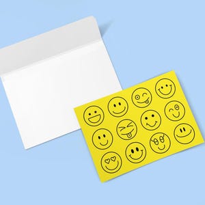 Smiley Face Note Card, Funny Thank You Note Cards, Happy Faces Greeting ...