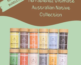 Ultimate Australian Native Collection! with Native Herbs, Australian Cooking Herbs, Spices, Rubs and Seasoning! Excellent Gift Idea!
