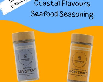 Coastal Flavours Seafood Seasoning Pack with Native Herbs! Australian Cooking Herbs, Spices, Rubs and Seasoning! Excellent Gift Idea!