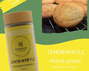 Native Dried Lemon Myrtle (Backhousia Citriodora), Australian Lemon Substitute! Native Australian Cooking Herbs & Spices Excellent Gift Idea