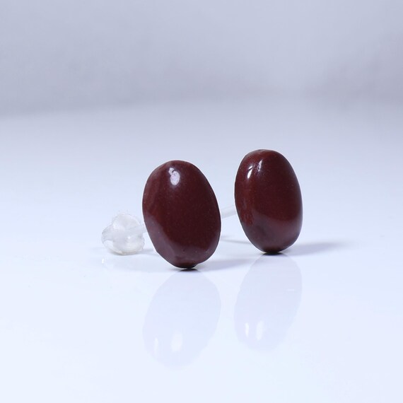 Hypoallergenic Solid Chocolate Brown Oval Cut Pol… - image 3
