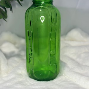 Antique Green Juice and Water Jar- Vintage Kitchen Decor, Canning Supplies