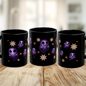 Geist Becher, Halloween-Kaffeetasse, freundlicher Geist Becher, niedlicher Halloween-Becher, gruselige Vibes Tasse, Geisterfreunde, Halloween-Tasse mit niedlichen Geistern
