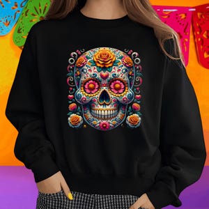 Dia de los Muertos Sweatshirt, Day of the Dead Gift, Mexican Tradition, Sugar Skull Shirt, Mexican Sweatshirt, Halloween Sweatshirt