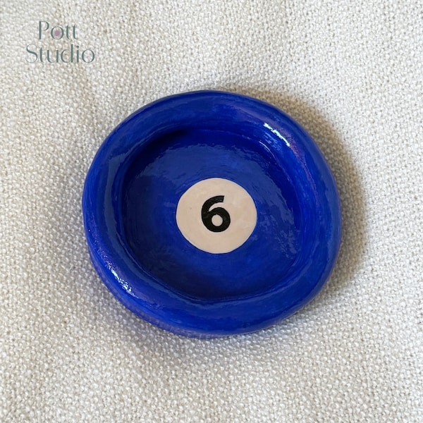 Personalised Billiard Ball Trinket Dish - Decorative Tray - Jewelry Ring Dish - 8 Ball Ash Tray - Gift for Him / Her - Coffee Table Decor