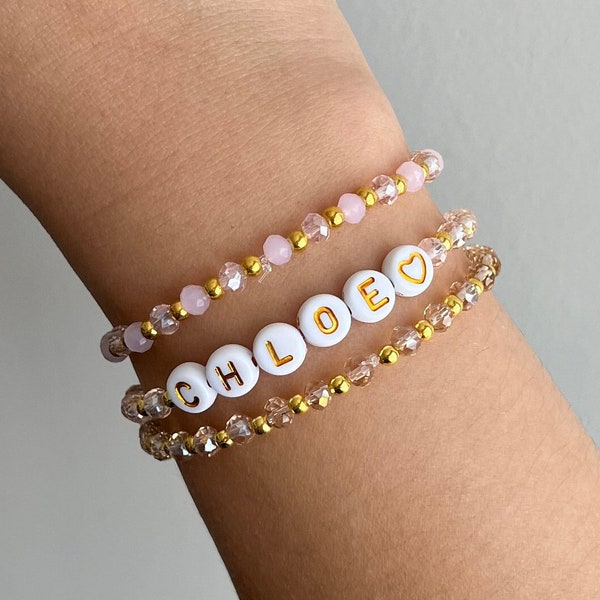Name Bracelet, Custom Bead Word Bracelet, Bridesmaid Gift, Personalized Letter Bracelet, Special Mom Bracelet, Initial Bracelet