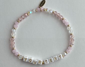 Custom Word Bracelet, Name Word Bracelet, Personalized Bracelet, Beaded Bracelet, Friendship Bracelet, Letter Bead Bracelet, Gift for Her