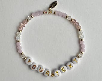 Custom Word Bracelet, Name Word Bracelet, Personalized Bracelet, Beaded Bracelet, Friendship Bracelet, Letter Bead Bracelet, Gift for Her