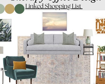 Therapy Office Decor, Therapist Office Design, Psychologist Counselor private practice office decoration