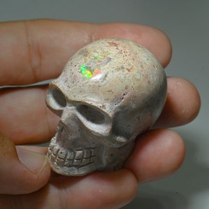 1.7&quot; Mexican Matrix Opal Skull Figurine