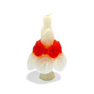 Candela a forma di fiore da 6,07&quot;, candela bianca, design floreale, Casa Viviana, candela messicana, cera d&#39;api, candela media, candela di cera, candela fatta a mano, arte popolare