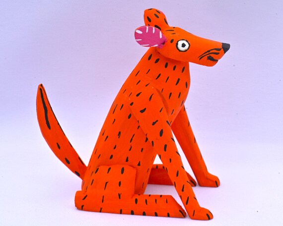 3.60インチの犬のフィギュア、アレブリヘの犬、オレンジ色の犬、小型犬