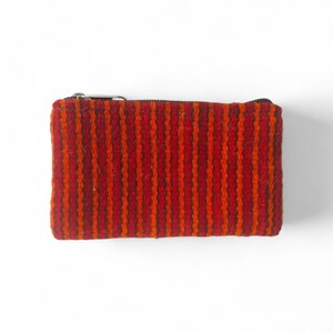 Portefeuille en laine 5,65", Portefeuille fait main, Portefeuille rouge, Portefeuille zapotèque, Portefeuille mexicain, Laine naturelle, Portefeuille résistant, Petit portefeuille