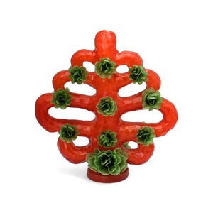 6.50&quot; Flower Candle,Red Candle,Floral Design,Casa Viviana,Mexican Candle,Beeswax,Medium Candle,Wax Candle,Handmade Candle,Folk Art