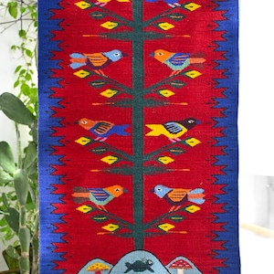Oaxaca Three Of Life Zapotec Rug Handweave 100% Wool