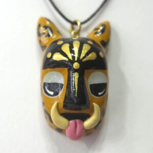 Colgante de jaguar, colgante de cartón, colgante de animal, colgante pequeño, pendientes, jaguar pequeño, jaguar de cartón, jaguar hecho a mano, arte popular