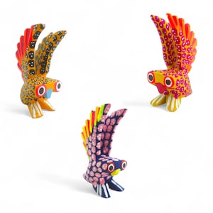 1.80&quot; Owl Figures,Alebrije Owl,Colorful Owl,Small Owl,Wooden Alebrije,Wood Owl,Handmade Owl,Wooden Figure,Folk Art