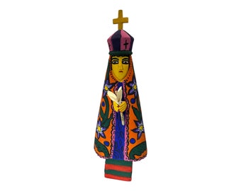 Talla de Madera de Oaxaca Virgen de la Soledad Arte Popular Mexicano