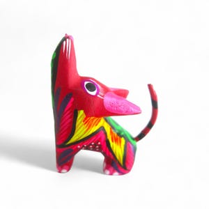 2.60&quot; Coyote Figures,Alebrije Coyote,Colorful Coyote,Mini Coyote,Mini Figures,Wooden Alebrije,Wood Coyote,Handmade Coyote,Wood Carving