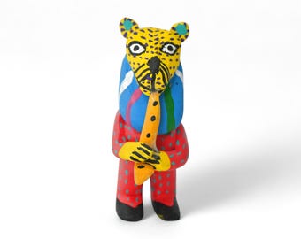 2.60" Oaxaca Musician Alebrije, Hand Carved Wood Folk