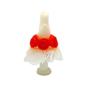 Candela a forma di fiore da 6,07&quot;, candela bianca, design floreale, Casa Viviana, candela messicana, cera d&#39;api, candela media, candela di cera, candela fatta a mano, arte popolare