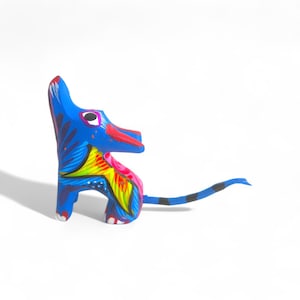 2.00&quot; Coyote Figures,Alebrije Coyote,Colorful Coyote,Mini Coyote,Mini Figures,Wooden Alebrije,Wood Coyote,Handmade Coyote,Wood Carving