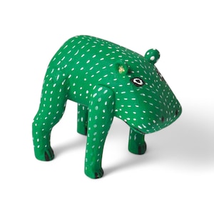 Hippo Figures,Alebrije Hippo,Green Hippo,Medium Hippo,Medium Figures,Wooden Alebrije,Wood Hippo,Handmade Hippo,Wood Carving,Folk Art