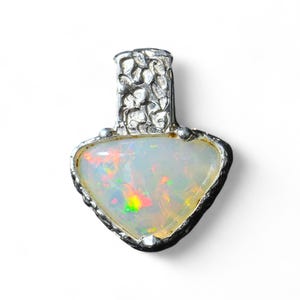 Handmade Sterling Silver .925 Solid Opal Welo Pendant