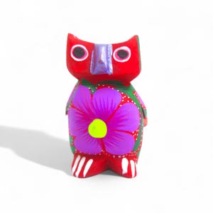 2.33&quot; Owl Figures,Alebrije Owl,Colorful Owl,Mini Owl,Wooden Alebrije,Wood Owl,Handmade Owl,Wooden Figure,Folk Art