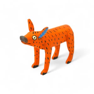4.2&quot; Pig Figures,Alebrije Pig,Orange Pig,Small Pig,Small Figures,Wooden Alebrije,Wood Pig,Handmade Pig,Wood Carving,Folk Art