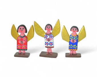 13 cm ängel Oaxaca träsniderifigur mexikansk folkkonst