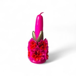 4.53&quot; Flower Candle,Decorative Candles,Beeswax Candle,Floral Design,Casa Viviana,Mexican Candle,Beeswax,Candles for Events,Handmade Candle