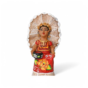 7.70&quot; Clay Doll,Collectible Piece,Woman in Traditional Costume,Handmade Doll,Traditional Crafts,Mexican Clay Doll,Folk Art,Art and Tradition