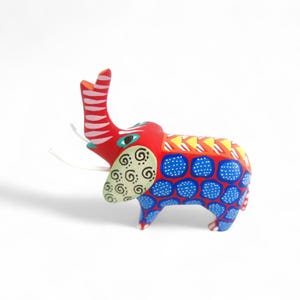 2.70&quot; Elephant Figures,Alebrije Elephant,Small Elephant,WoodenAlebrije,Wood Elephant,Handmade Elephant,Wooden Figure,Wood Carving