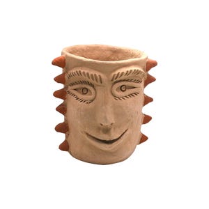 Luis Garcia Blanco Oaxaca Clay Flowerpot Mexican Folk Art