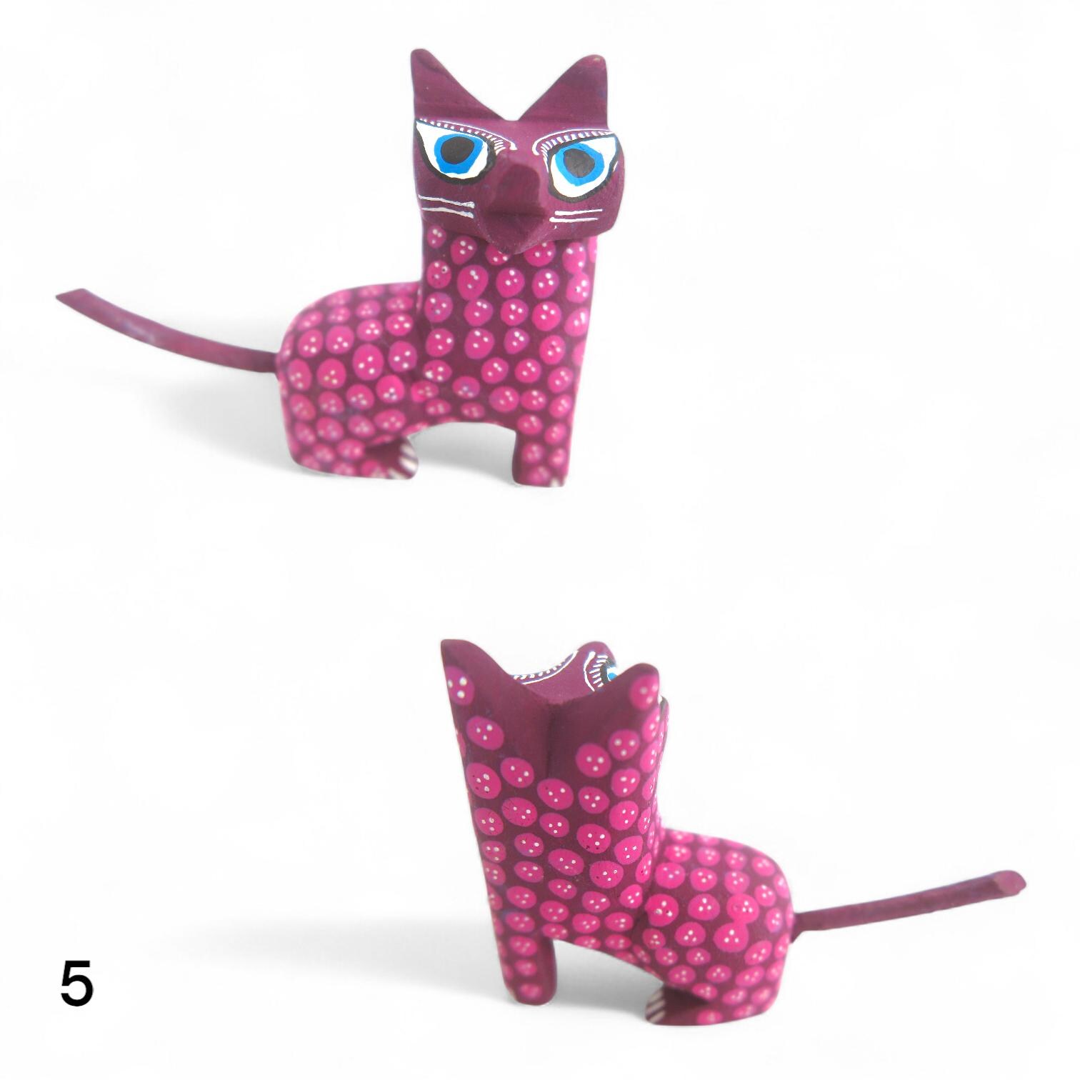 メキシコ民芸品 アルブリヘ　猫の置物 2体セット メキシコ民芸品 アルブリヘ 猫の置物 2体セット 2.00インチ 猫の置物