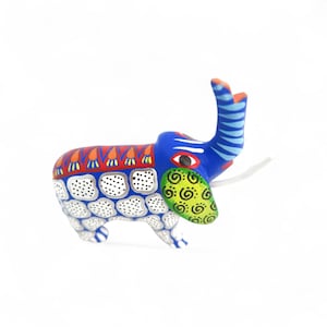 2.70&quot; Elephant Figures,Alebrije Elephant,Small Elephant,WoodenAlebrije,Wood Elephant,Handmade Elephant,Wooden Figure,Wood Carving