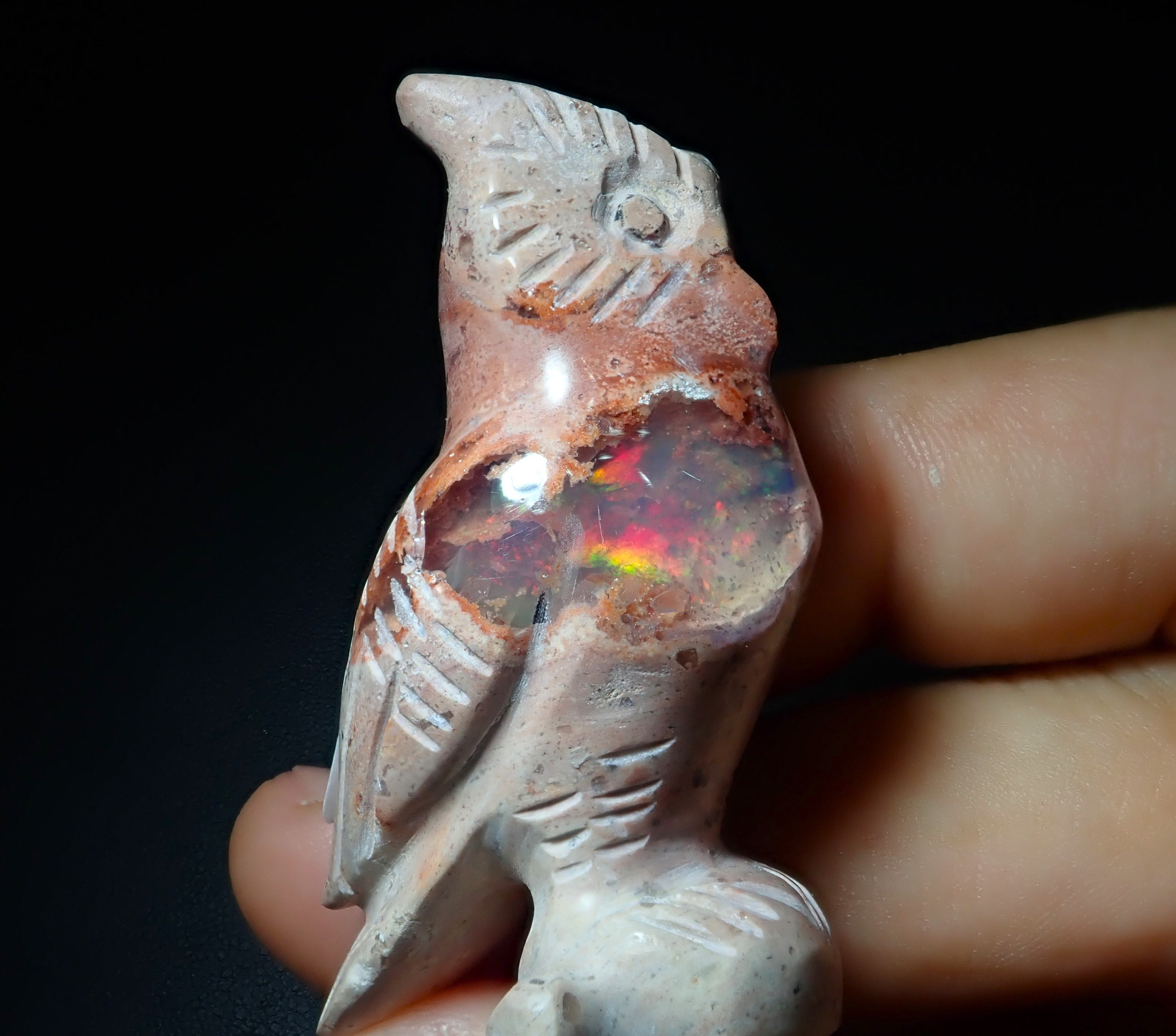 Precious Opal,stone Owl,natural Opal,opal Owl,opal Figure