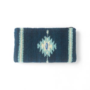 Portefeuille en laine 5,65", Portefeuille fait main, Portefeuille bleu, Portefeuille zapotèque, Portefeuille mexicain, Laine naturelle, Portefeuille résistant, Petit portefeuille