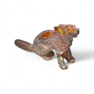 2.2&quot; Mexican Matrix Opal Wolf Figurine